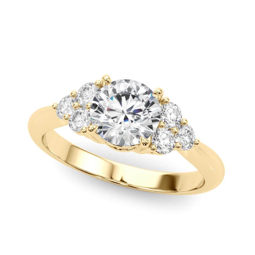 0.50CT 14K  Round Brilliant Multi Stone Low Set Diamond Ring Design - View 2