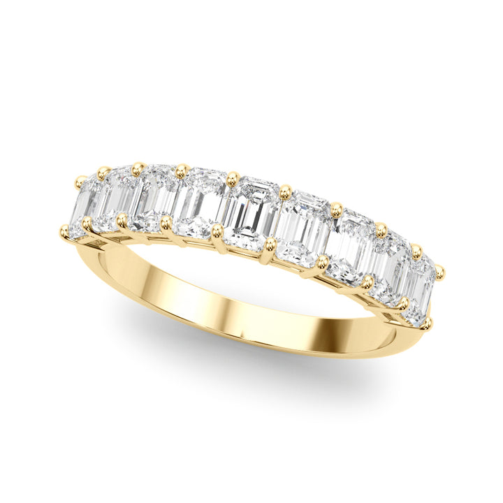 1.00CTW 14K  Gold 9 Stone Emerald Cut Diamond Band