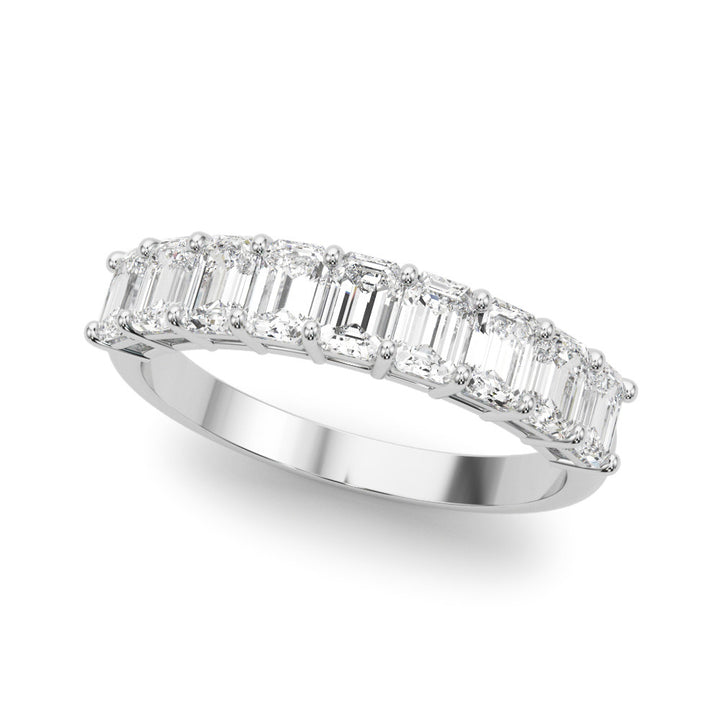 1.00CTW 14K  Gold 9 Stone Emerald Cut Diamond Band