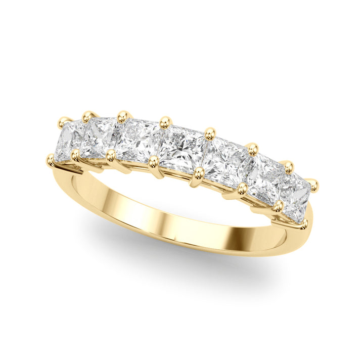 2.00CTW 14K  Gold 7 Stone Princess Cut Diamond Band