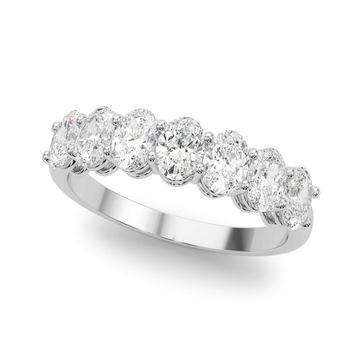 2.00CTW 14K  Gold 7 Stone Oval Diamond Band