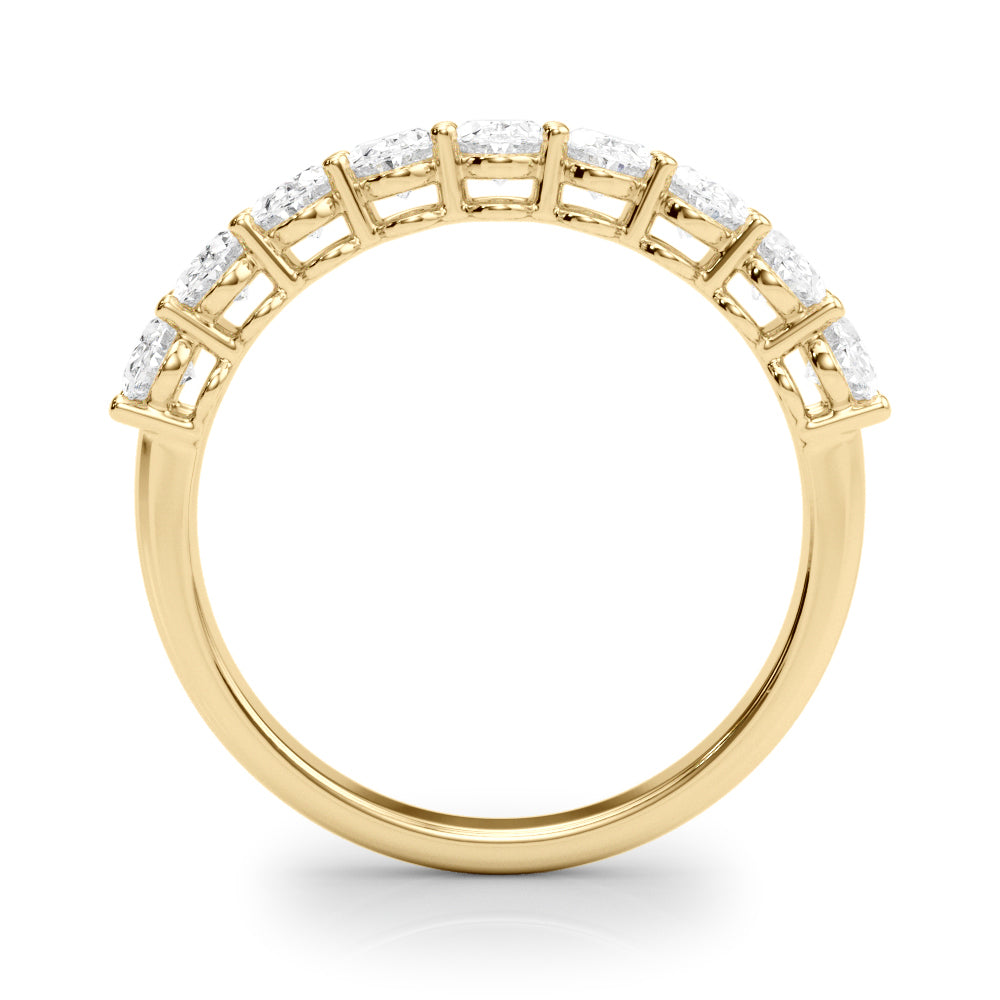 1.00CTW 14K  Gold 9 Stone Oval Diamond Band