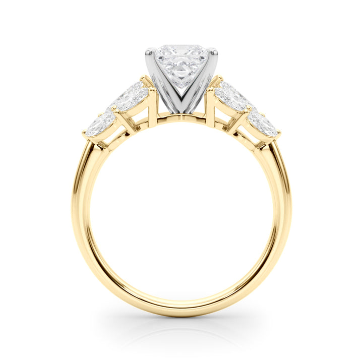 2.00ct.Princess Cut Engagement Ring With Marquise Cut Diamonds - View 3