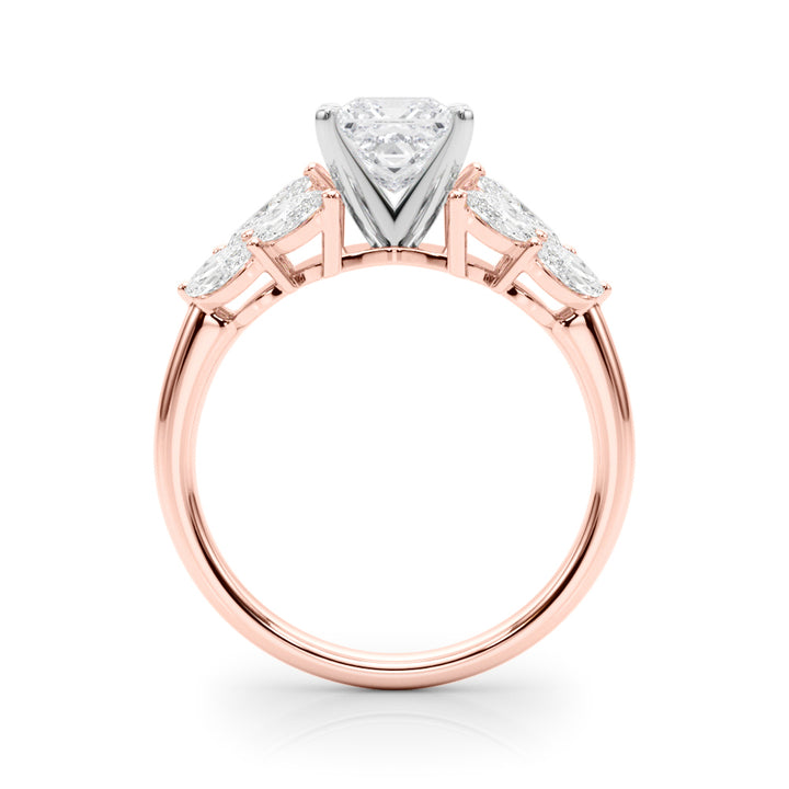 2.00ct.Princess Cut Engagement Ring With Marquise Cut Diamonds - View 5