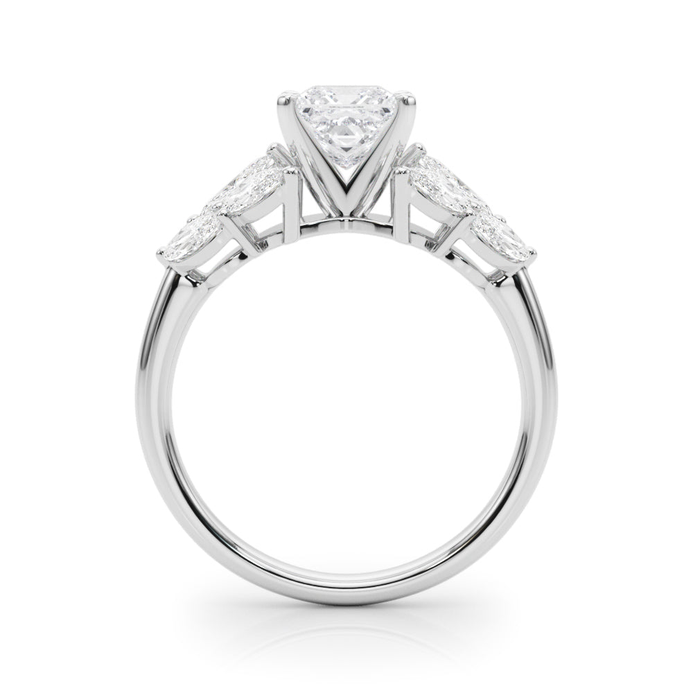 2.00ct.Princess Cut Engagement Ring With Marquise Cut Diamonds - View 1