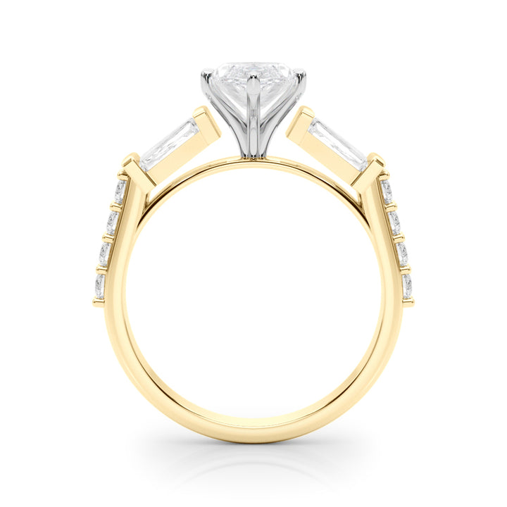 1.00CT 14K  Marquise Cut Diamond Design With Baguette Diamonds - View 3