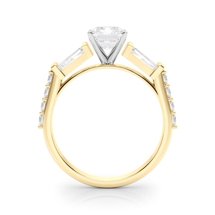 1.00CT 14K  Radiant Cut Diamond Design With Baguette Diamonds - View 3