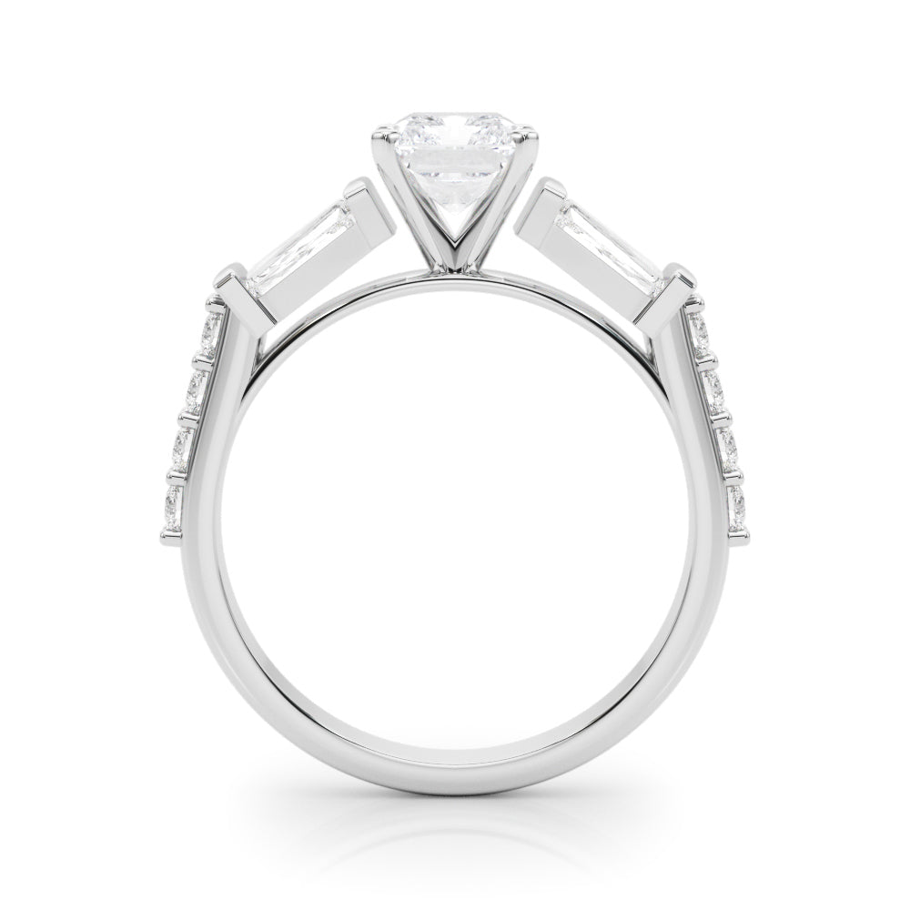 1.00CT 14K  Radiant Cut Diamond Design With Baguette Diamonds - View 1