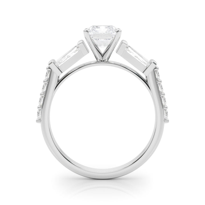 1.00CT 14K  Radiant Cut Diamond Design With Baguette Diamonds - View 1