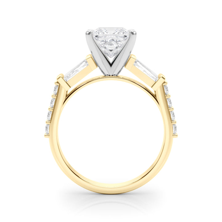 0.50CT 14K  Princess Cut Diamond Design With Baguette Diamonds - View 5