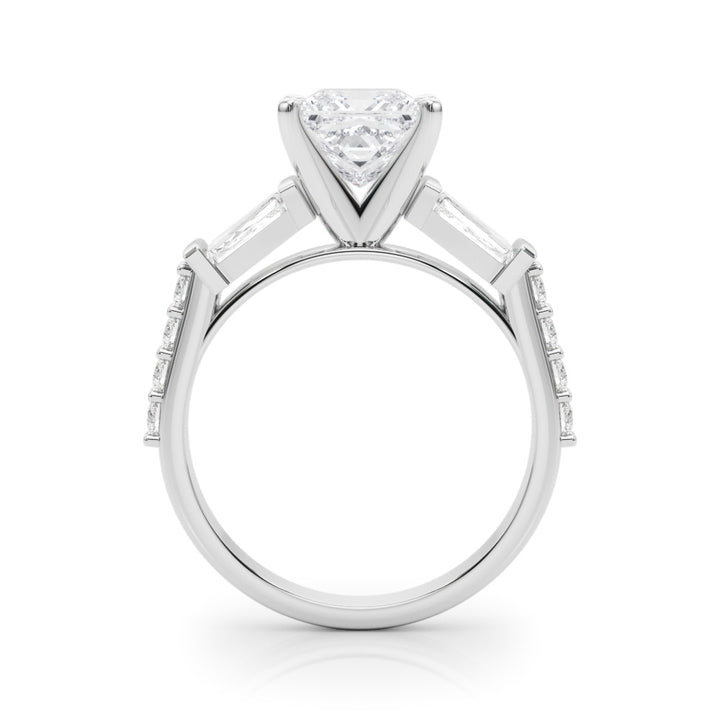 0.50CT 14K  Princess Cut Diamond Design With Baguette Diamonds - View 1