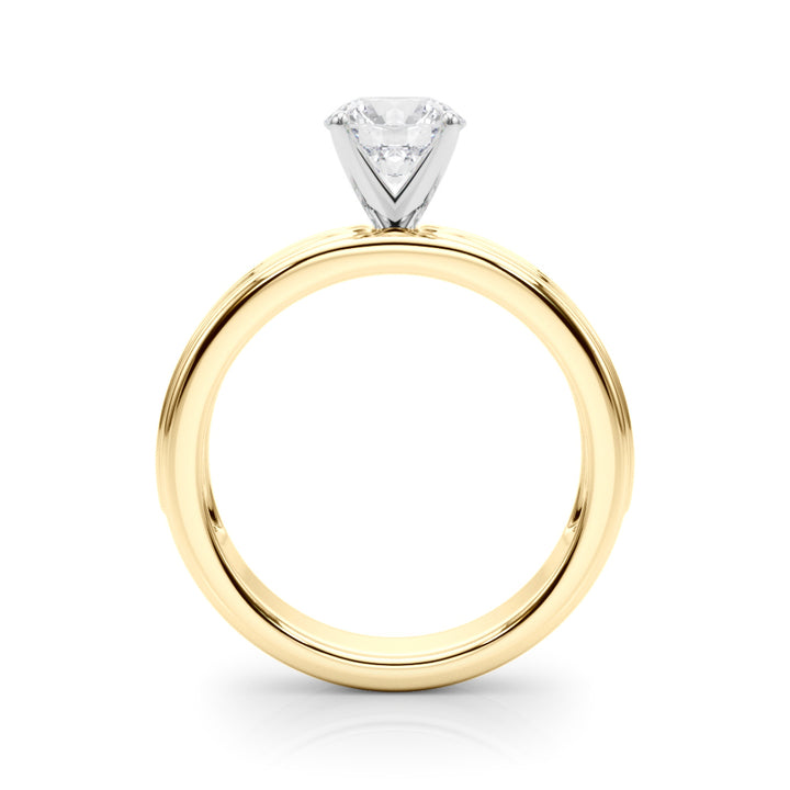 1.00ct.Round Cut Engagement Ring With Channel Set Diamonds In a Wide Band Design