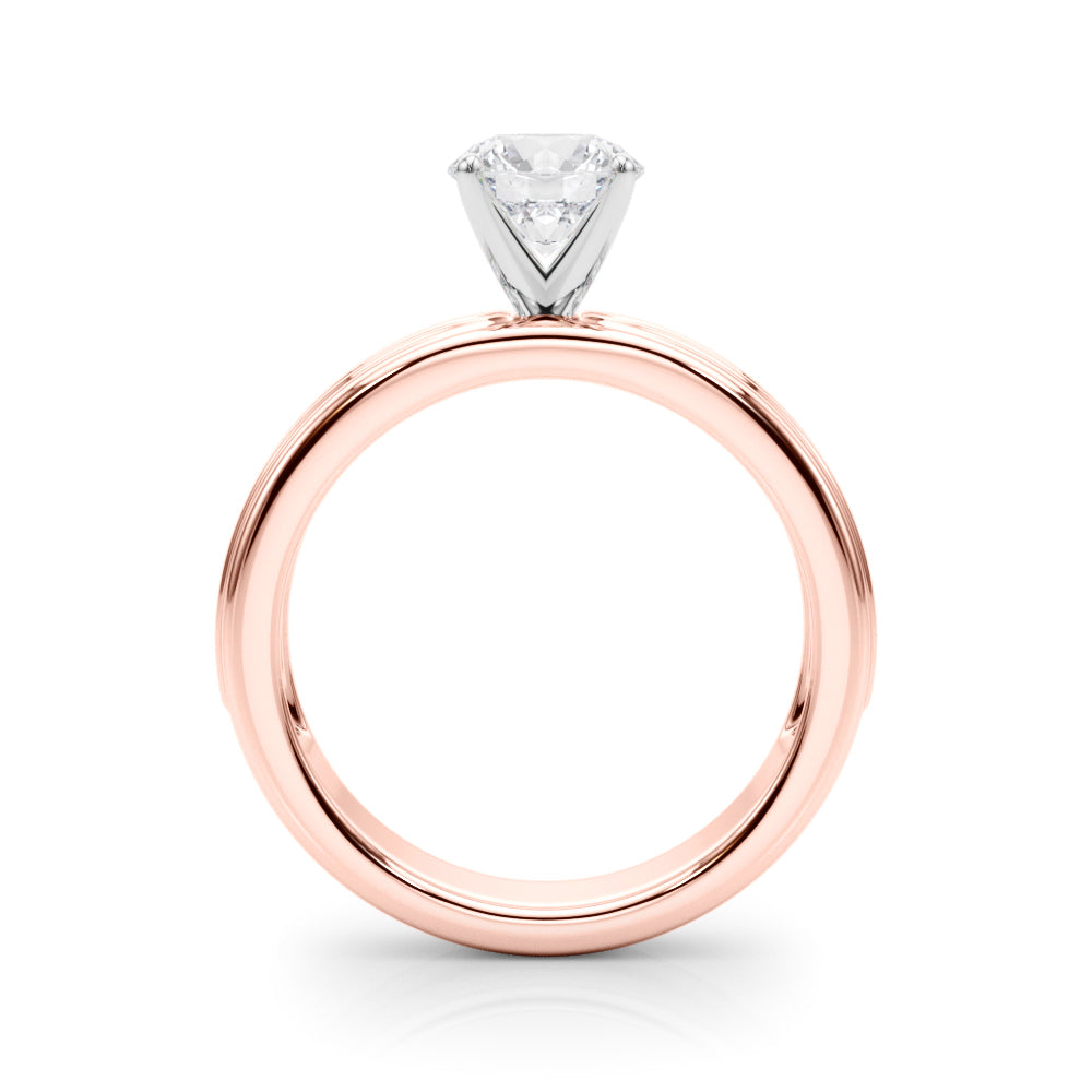 1.00ct.Round Cut Engagement Ring With Channel Set Diamonds In a Wide Band Design