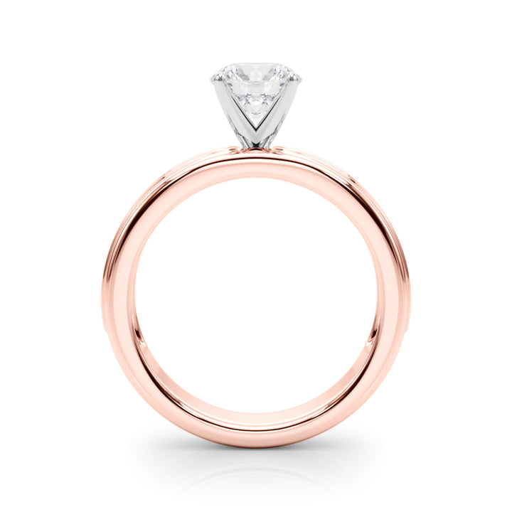 1.00ct.Round Cut Engagement Ring With Channel Set Diamonds In a Wide Band Design