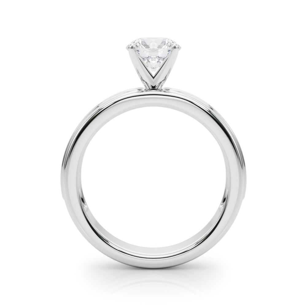 1.00ct.Round Cut Engagement Ring With Channel Set Diamonds In a Wide Band Design
