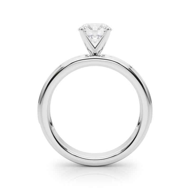 1.00ct.Round Cut Engagement Ring With Channel Set Diamonds In a Wide Band Design