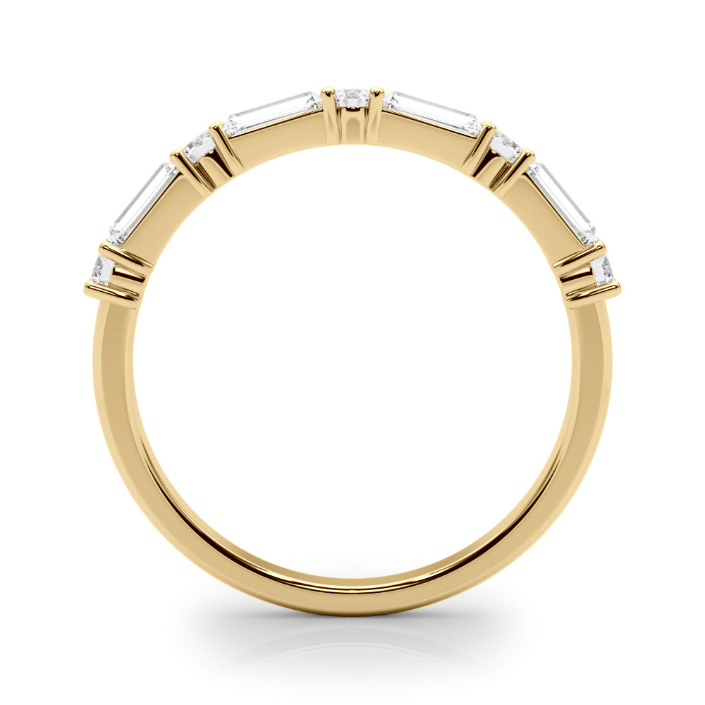 0.63CTW 14K  Gold Baguette With Round Cut Diamond Band