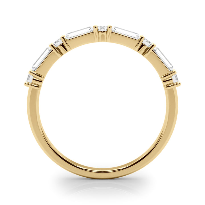 0.63CTW 14K  Gold Baguette With Round Cut Diamond Band