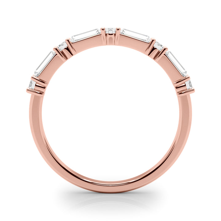 0.63CTW 14K  Gold Baguette With Round Cut Diamond Band