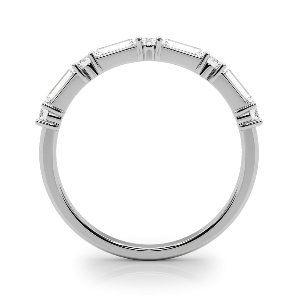 0.63CTW 14K  Gold Baguette With Round Cut Diamond Band