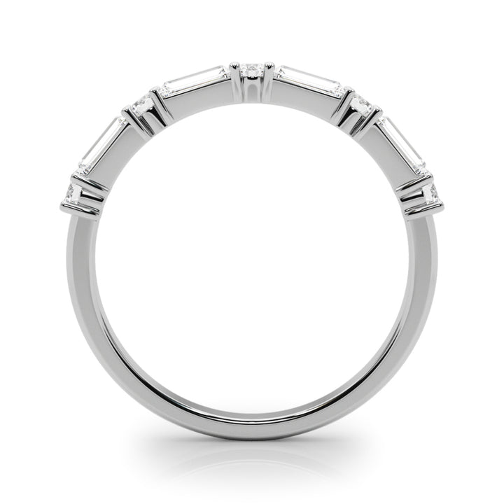 0.63CTW 14K  Gold Baguette With Round Cut Diamond Band