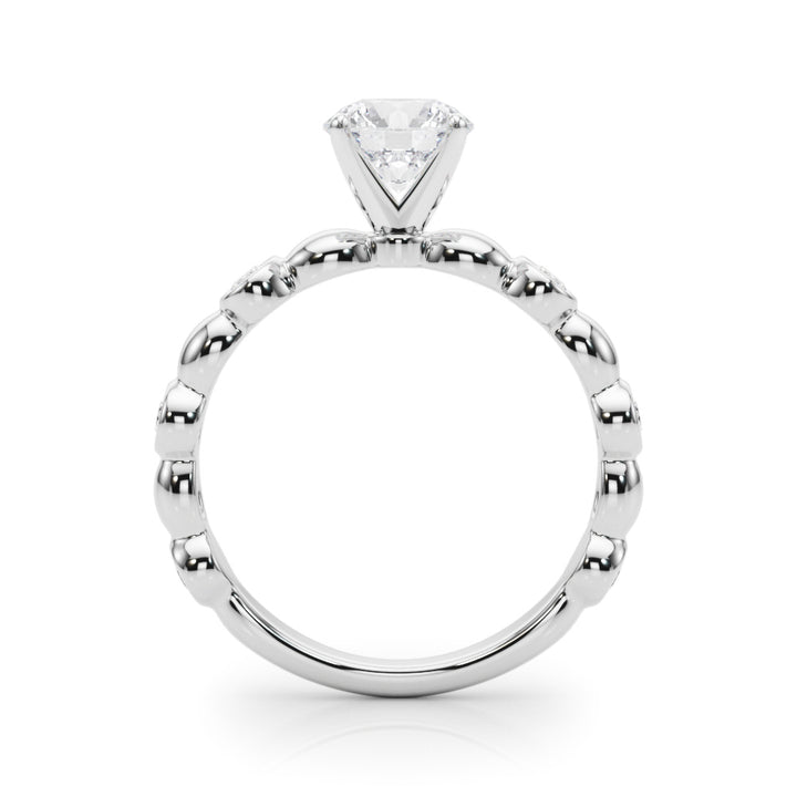 1.00ct.Round Cut Engagement Ring With Bezel Set Sidestones