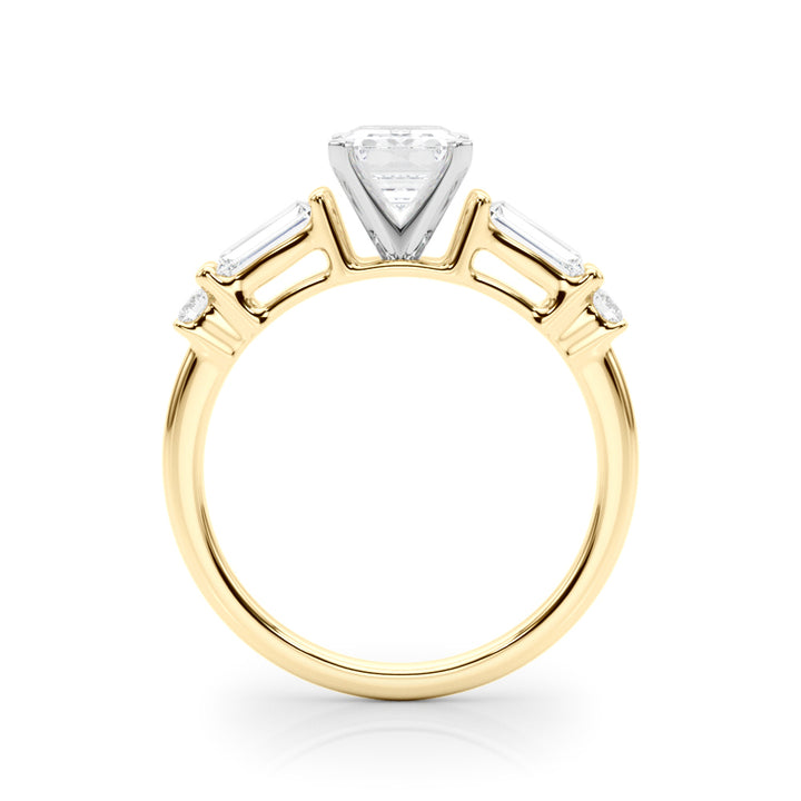 1.00ct. Emerald Cut Engagement Ring With Baguette Cut Diamonds - View 3