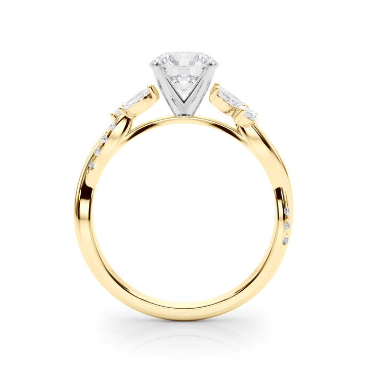 1.00CT 14K  Round Brilliant Diamond 3 Row Ring Design Accented With Baguette and Round Cut Diamonds - View 3