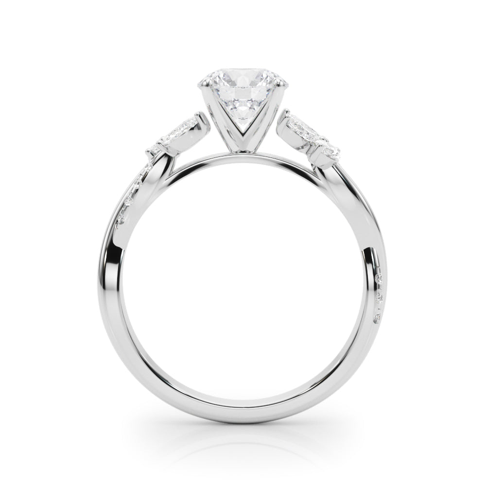 1.00CT 14K  Round Brilliant Diamond 3 Row Ring Design Accented With Baguette and Round Cut Diamonds - View 1