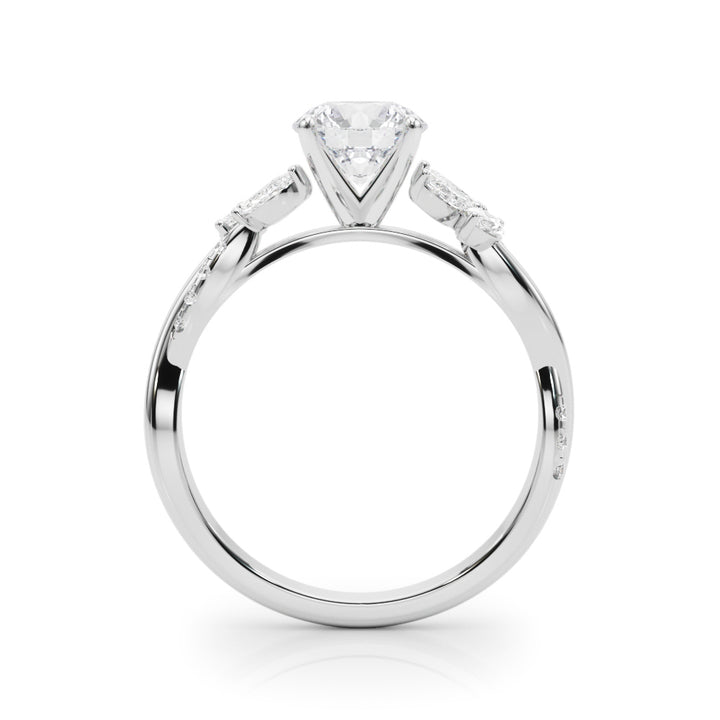 1.00CT 14K  Round Brilliant Diamond 3 Row Ring Design Accented With Baguette and Round Cut Diamonds - View 1