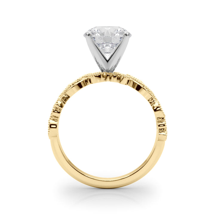 1.00CT 14K  Unique Vine Style Design Mount with Millgrain Accent