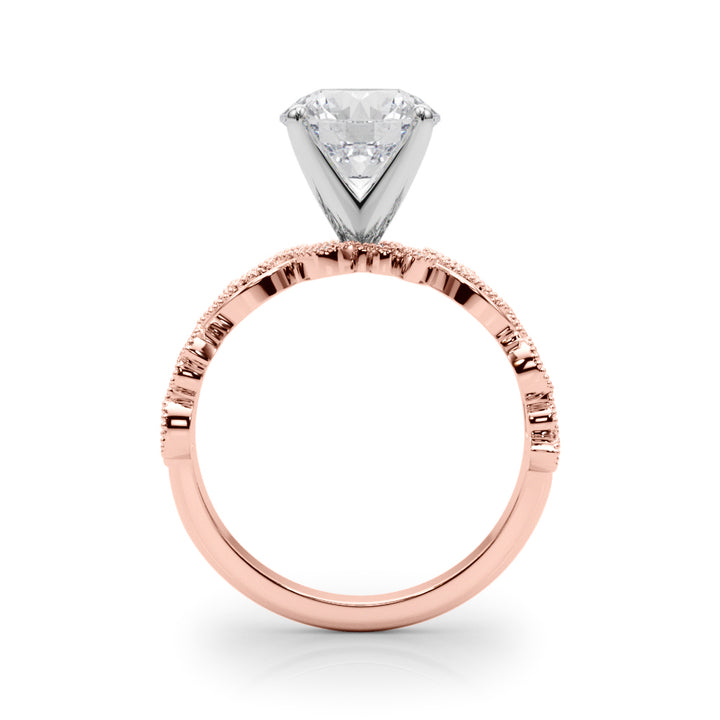 1.00CT 14K  Unique Vine Style Design Mount with Millgrain Accent