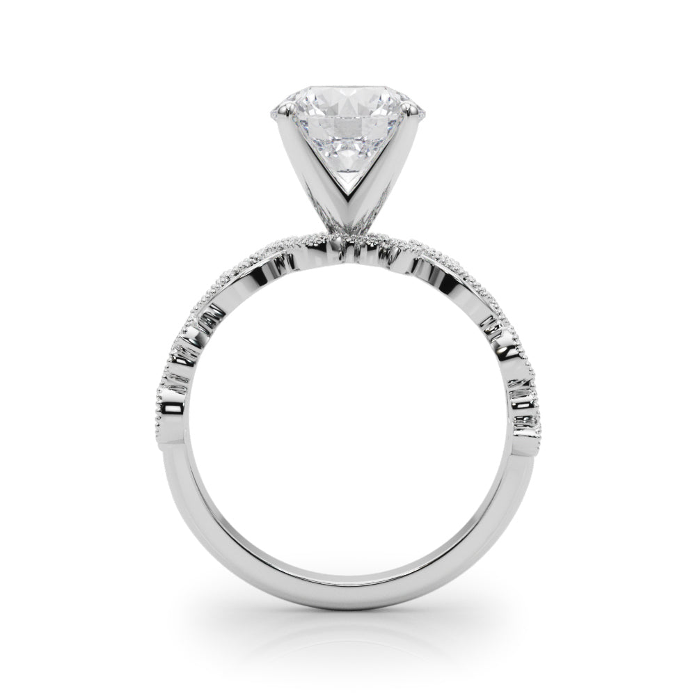 1.00CT 14K  Unique Vine Style Design Mount with Millgrain Accent