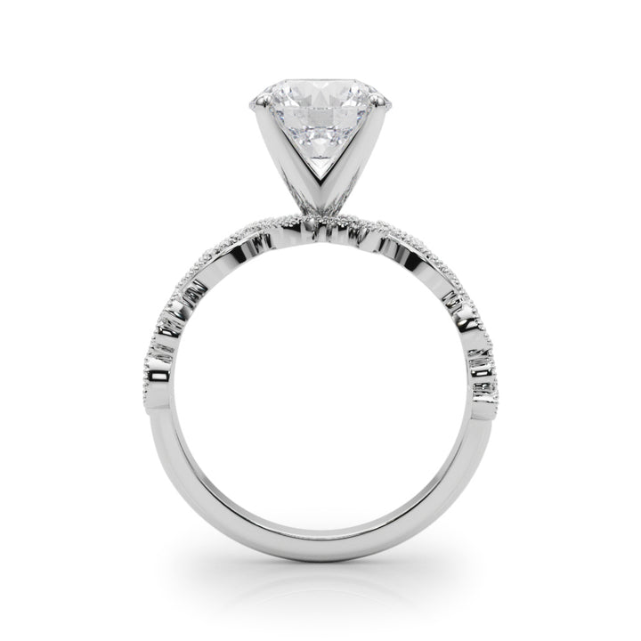 1.00CT 14K  Unique Vine Style Design Mount with Millgrain Accent
