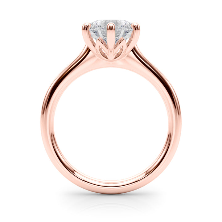 1.00CT 14K  Round Brilliant Solitaire with Fancy 6 Claw Setting