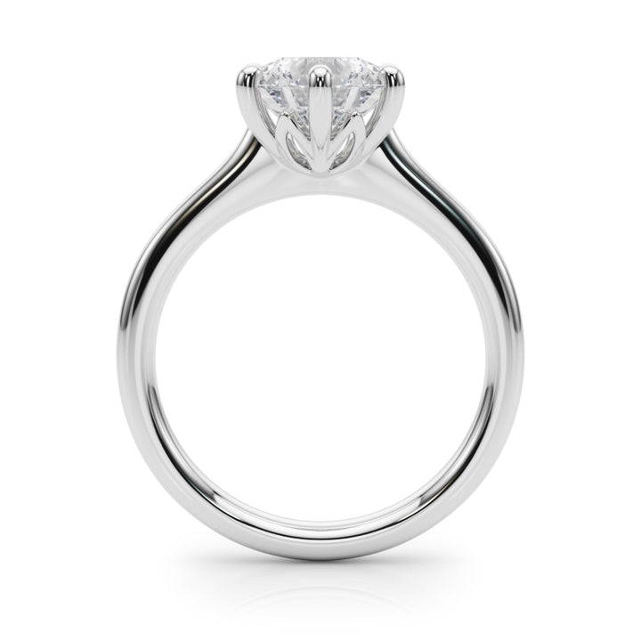 1.00CT 14K  Round Brilliant Solitaire with Fancy 6 Claw Setting