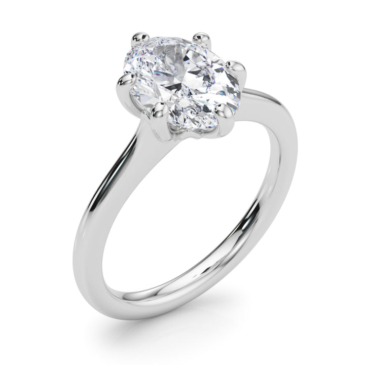 2.00CT 14K  Oval Brilliant Solitaire with Fancy 6 Claw Setting