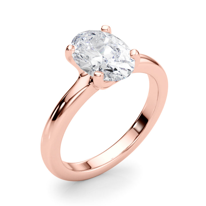 2.00CT 14K  Gold Low Set Oval Cut Solitaire Ring - View 4