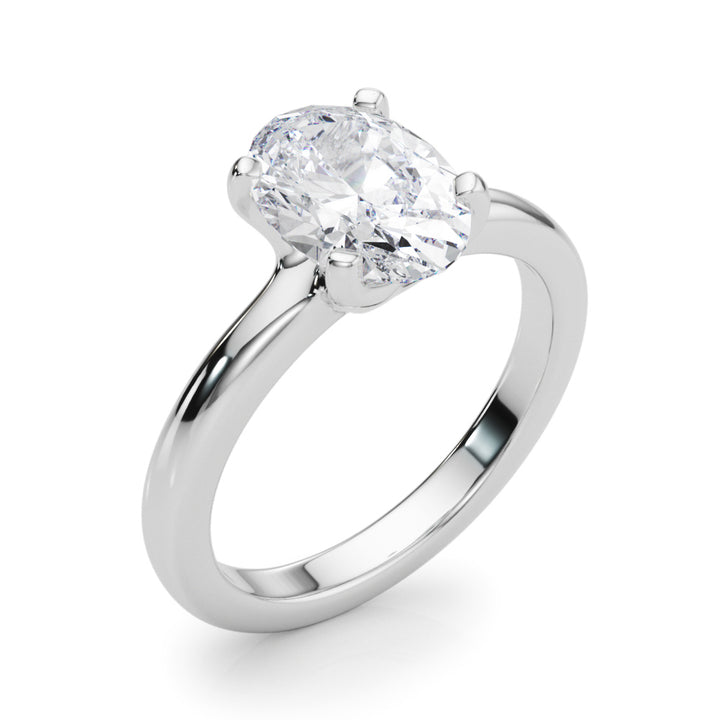 2.00CT 14K  Gold Low Set Oval Cut Solitaire Ring