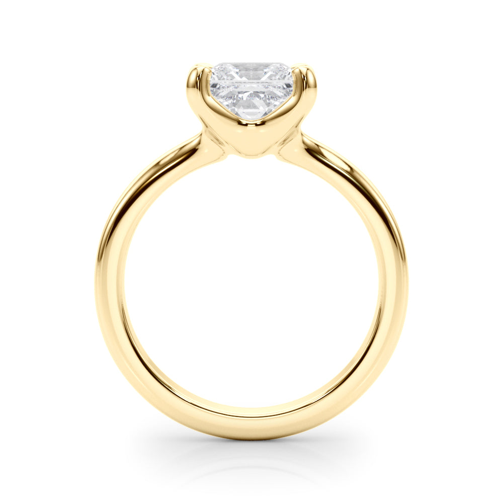 2.00CT 14K  Gold Low Set Princess Cut Solitaire Ring - View 3