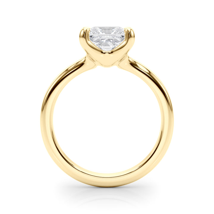 2.00CT 14K  Gold Low Set Princess Cut Solitaire Ring - View 3