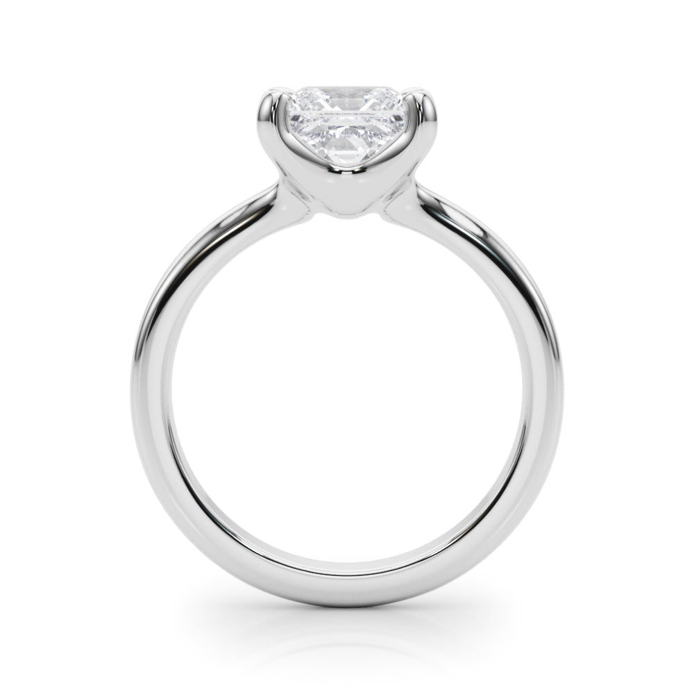 2.00CT 14K  Gold Low Set Princess Cut Solitaire Ring - View 1