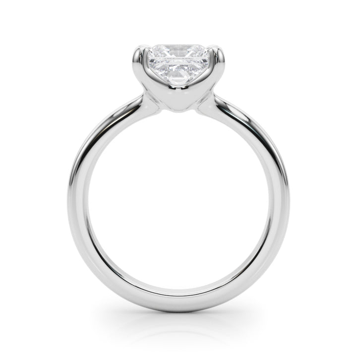 2.00CT 14K  Gold Low Set Princess Cut Solitaire Ring - View 1