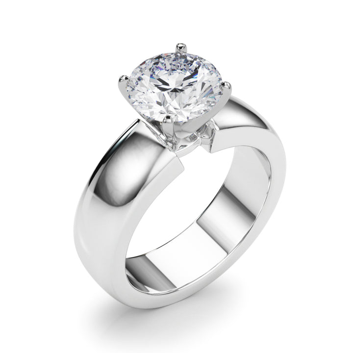 1.00CT 14K  Round  Brilliant Solitaire Ring with a Wide Design Mount