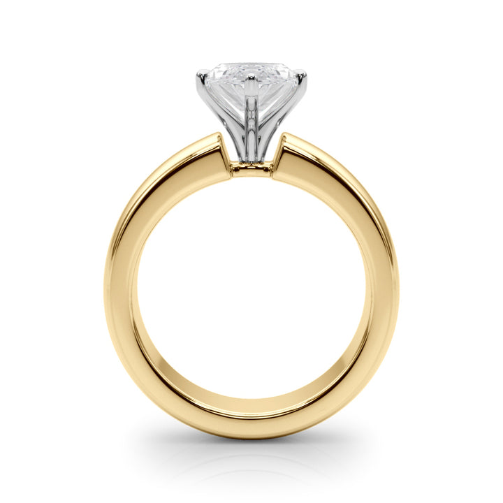 2.00CT 14K  Marquise Cut Solitaire Ring with a Wide Design Mount - View 3