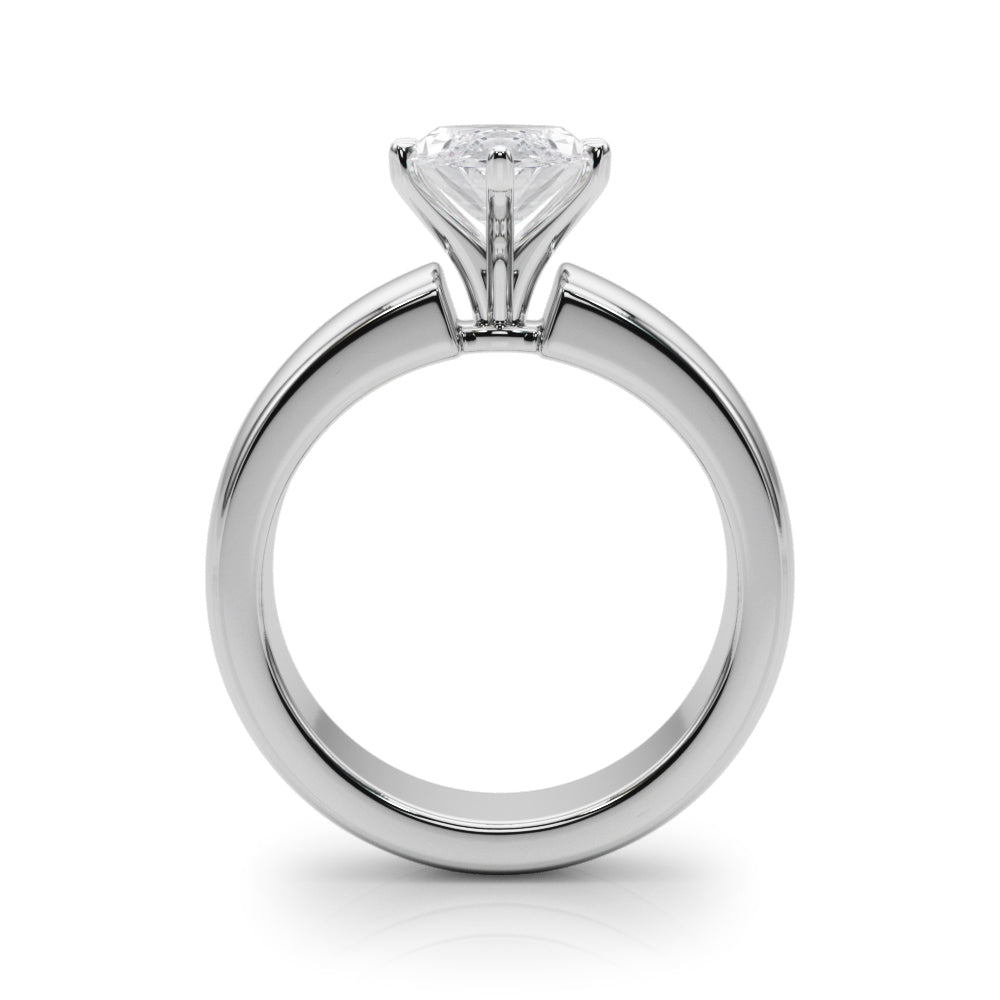 1.00CT 14K  Marquise Cut Solitaire Ring with a Wide Design Mount - View 1