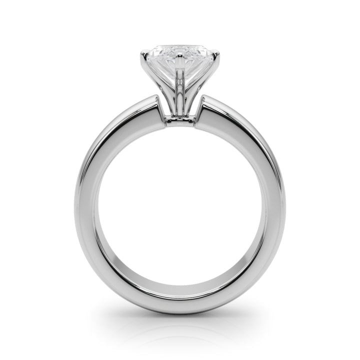 1.00CT 14K  Marquise Cut Solitaire Ring with a Wide Design Mount - View 1
