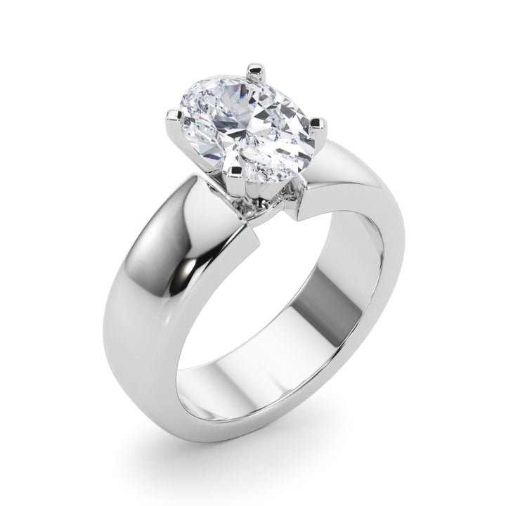 2.00CT 14K  Oval Cut Solitaire Ring with a Wide Design Mount