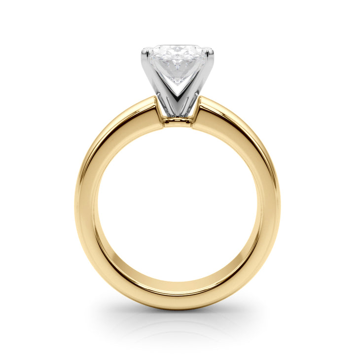 2.00CT 14K  Oval Cut Solitaire Ring with a Wide Design Mount - View 3