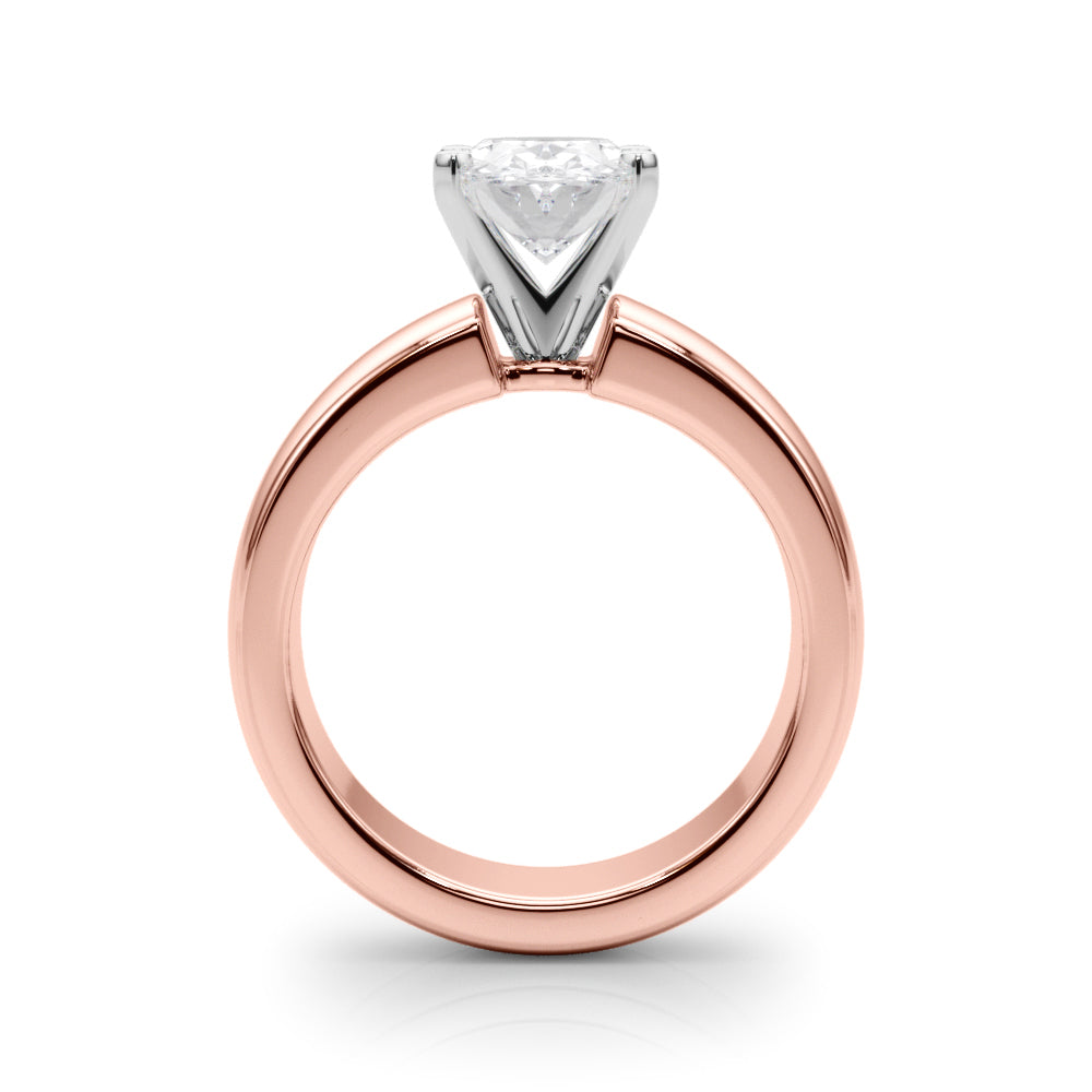 2.00CT 14K  Oval Cut Solitaire Ring with a Wide Design Mount - View 5